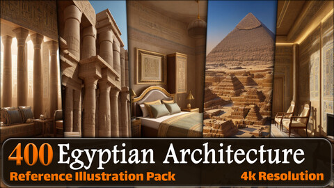 400 Egyptian Architecture | City - Interior - Exterior Reference Pack | 4K | v.6