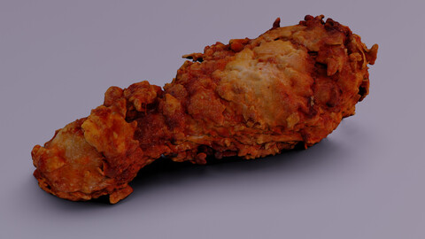 Crispy chicken low poly game ready