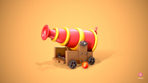 Low- poly Stylized Cannon