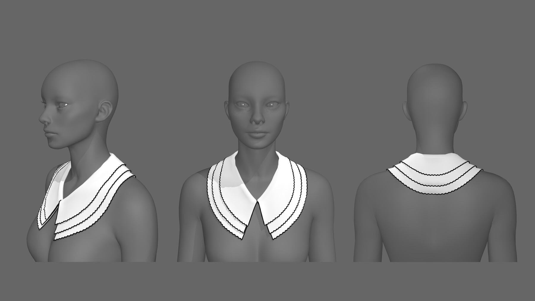 ArtStation 20 collar models /Marvelous Designer +OBJ +FBX Game Assets