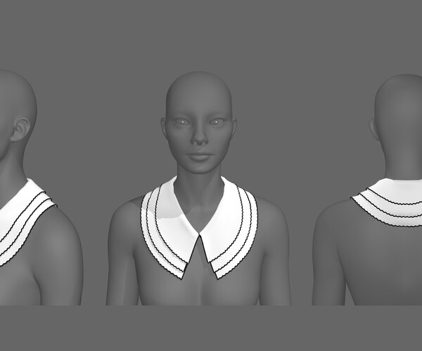 ArtStation 20 collar models /Marvelous Designer +OBJ +FBX Game Assets