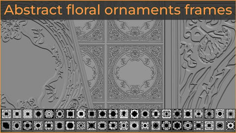 44 Abstract Floral Ornament Frames Alphas