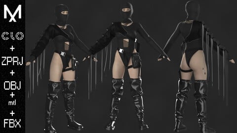 New Outfit Female OBJ mtl FBX ZPRJ