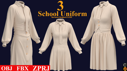 3 School uniform Zprj/FBX/OBJ
