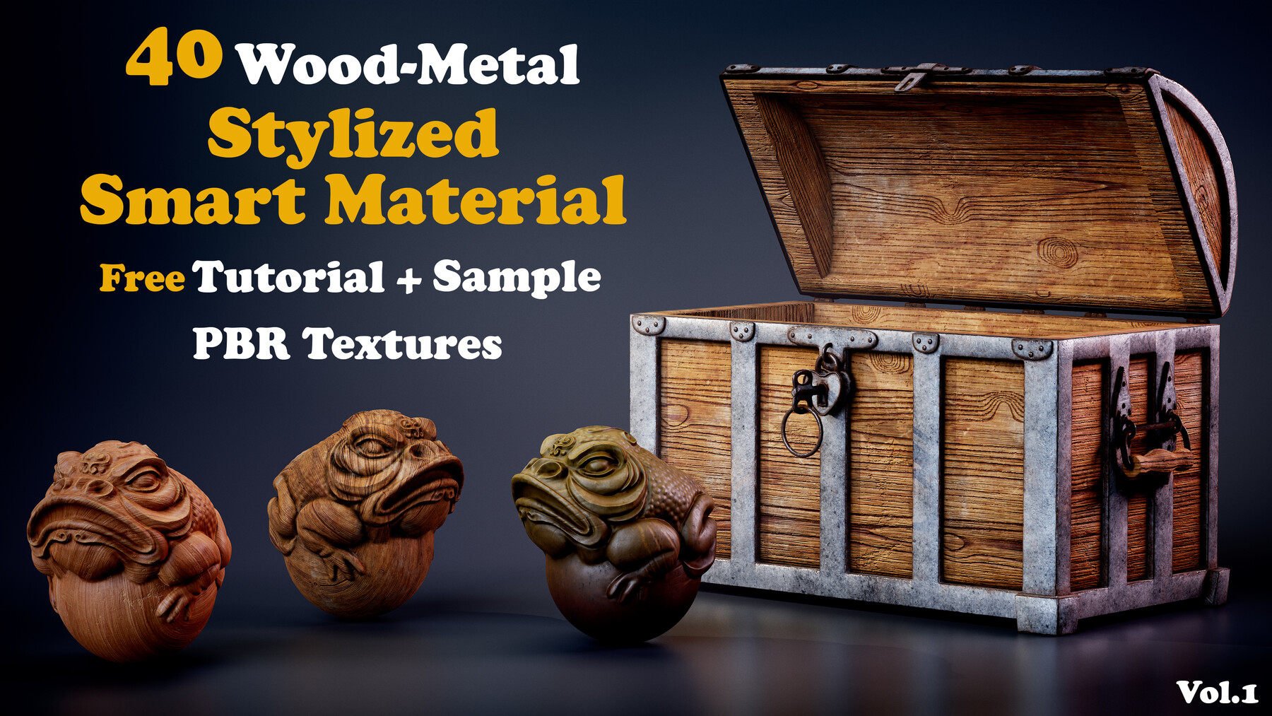 ArtStation - 40 Stylized Wood-Metal Smart Material+ 4K PBR Textures ...