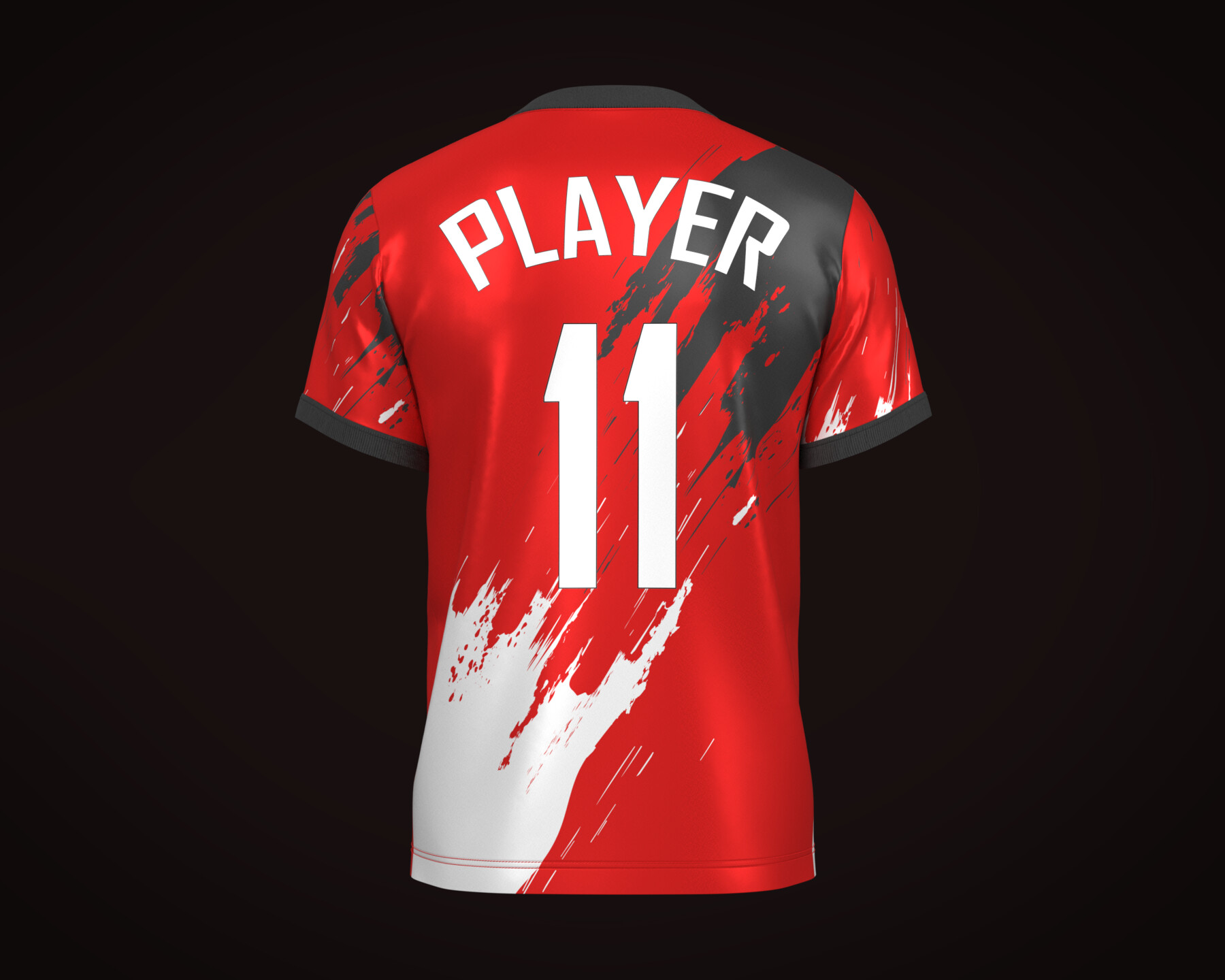 ArtStation - Soccer Football Red color Jersey Player-11