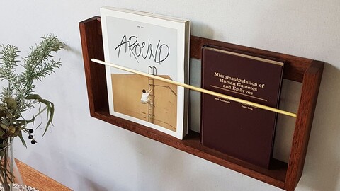 Wood Bookshelf Magazine Rack Wall Mounted Shelf