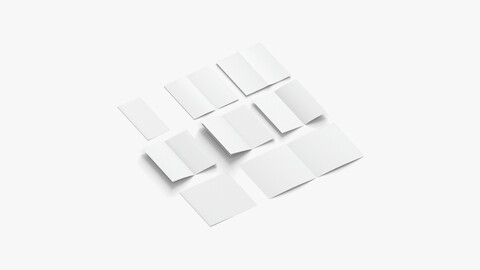 8 White Booklets and Flyers - open bifold map guide brochure