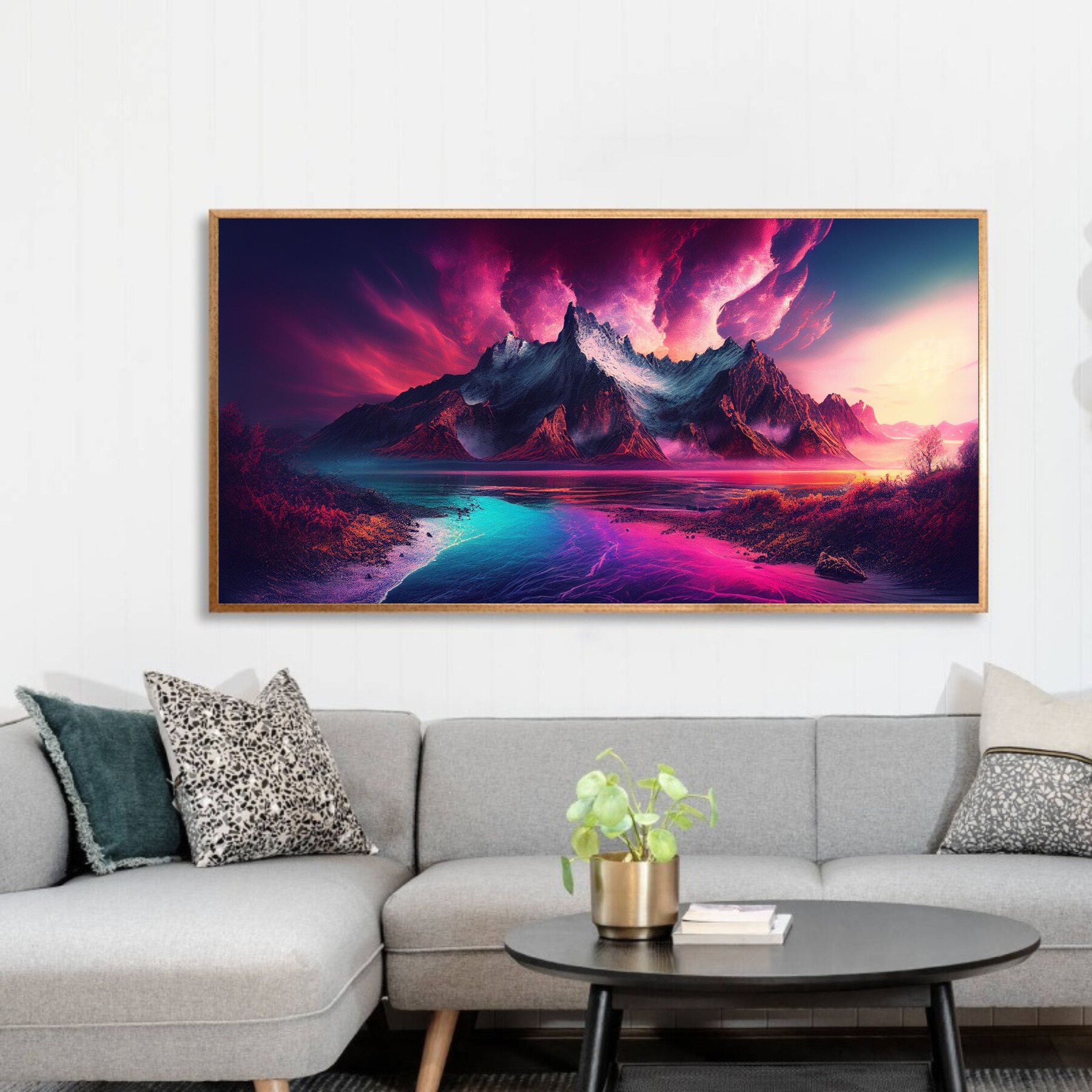 ArtStation Original Landscape Painting Abstract Mountain, Decor