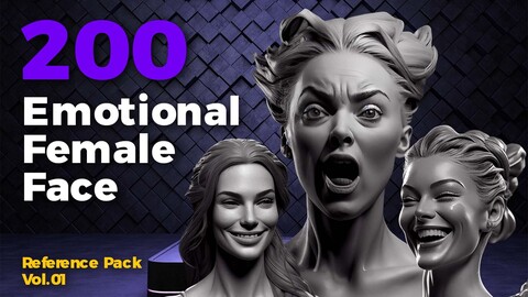 200 Emotional Female Face & Head Sculpt