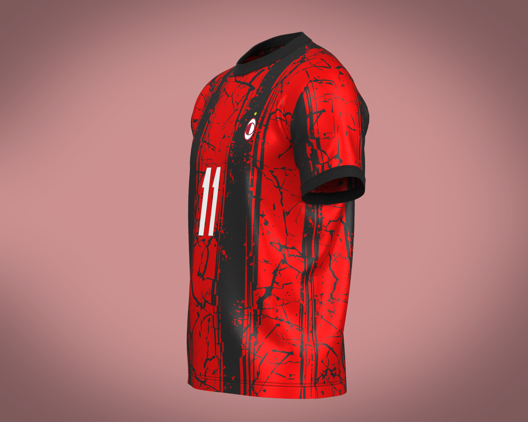 ArtStation - Soccer Football Black and Red Jersey Player-11