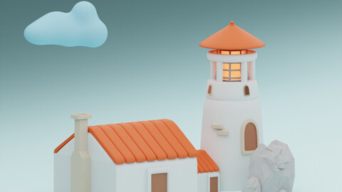 low poly lighthouse