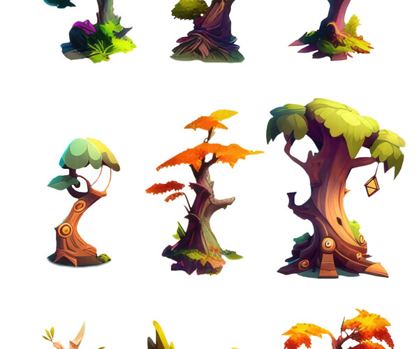 ArtStation - Stylized Tree pack | Game Assets