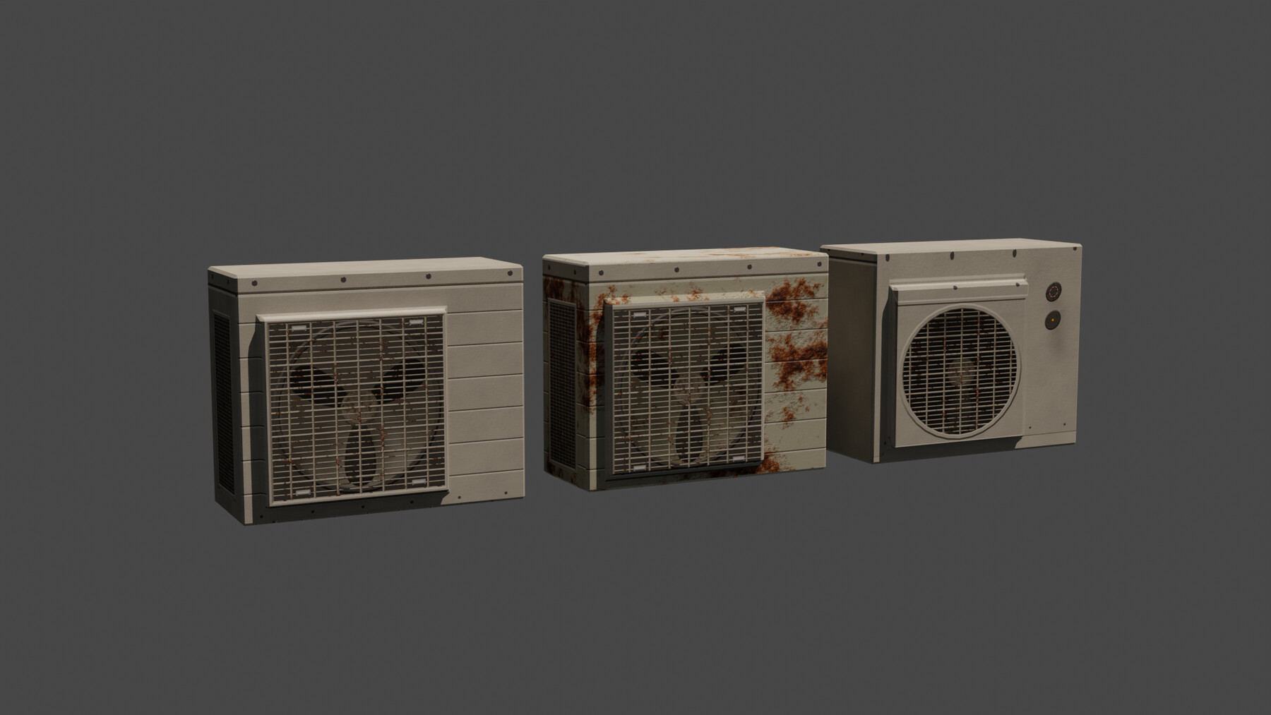 ArtStation - 3 AIR CONDITIONING MODELS LOW POLY | Game Assets