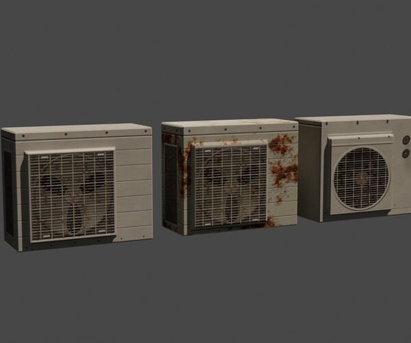 ArtStation - 3 AIR CONDITIONING MODELS LOW POLY | Game Assets