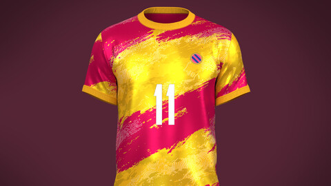 Soccer Football Magenta and Yellow Jersey Player-11