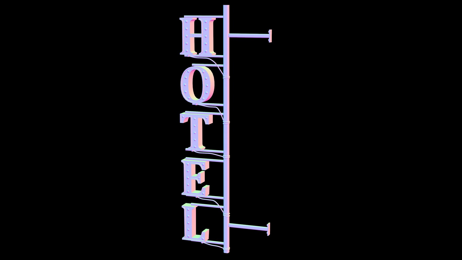 Artstation - Hotel Sign - Game Ready Props 