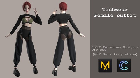 Techwear female outfit