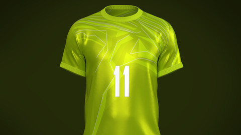 Soccer Football Neon Green color Jersey Player-11