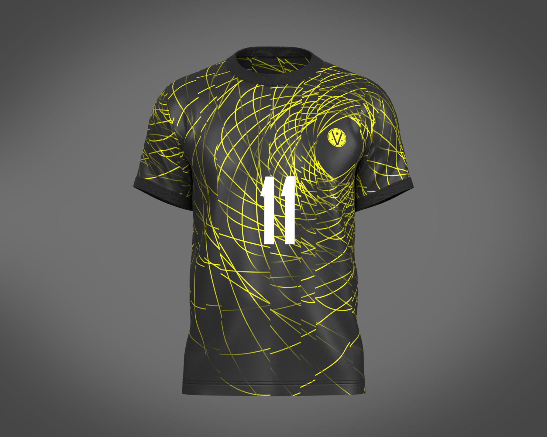 ArtStation - Soccer Football Black and White with Yellow Jersey