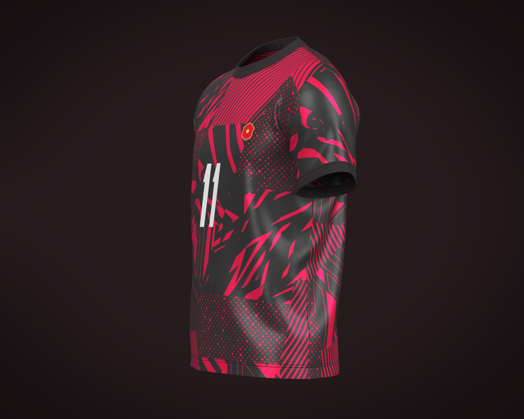 ArtStation - Soccer Football Black and Red Jersey Player-11