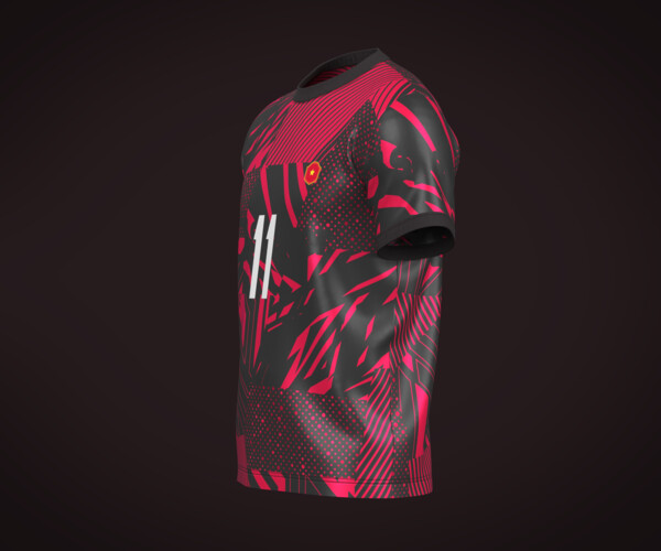 ArtStation - Soccer Football Red and Black color Jersey Player-11 ...