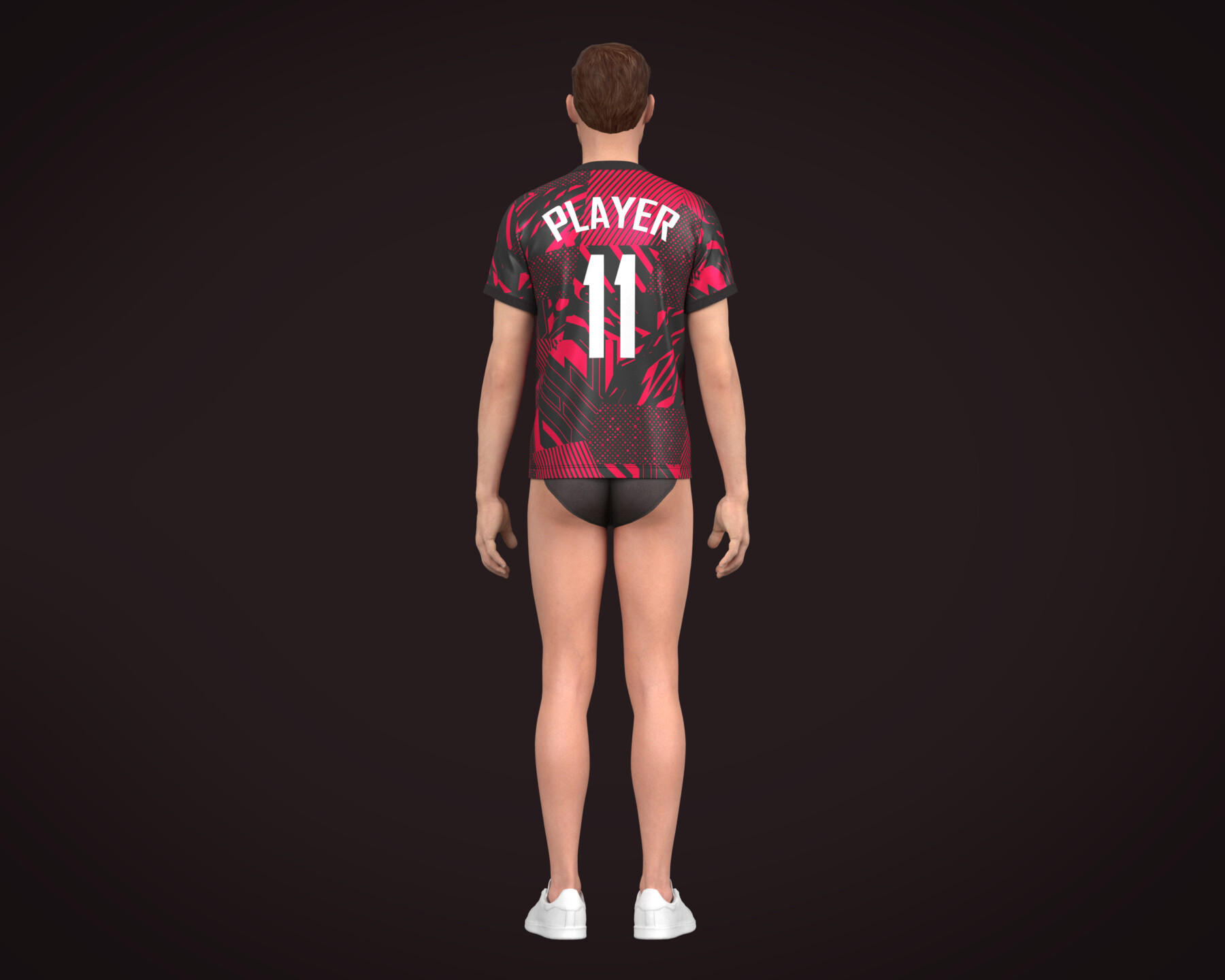 ArtStation - Soccer Football Black and Red Jersey Player-11