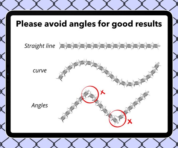 ArtStation Fences & Barbed Wire procreate brush set , Procreate Chain