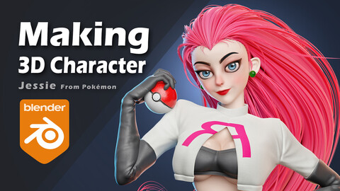 Making Pokémon 3D Characters in Blender _ Jessie Process_Sculpting & Retopology _Full Version