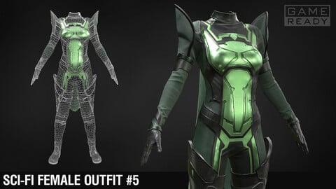 Sci-fi female outfit #5 / Future / Fantastic / Boots / Equipment / Marvelous Designer