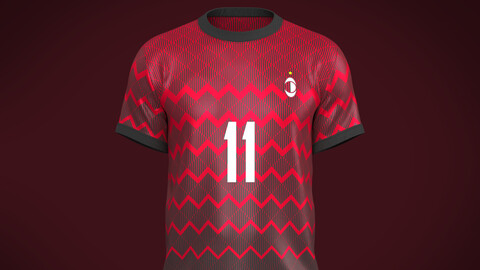 Soccer Football Cherry Red with Black Jersey Player-11