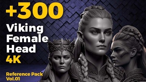 +300 Viking Female Head vol _01 (4k)