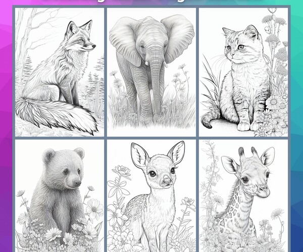 ArtStation - Coloring book, Coloring pages for adults, Animals and ...