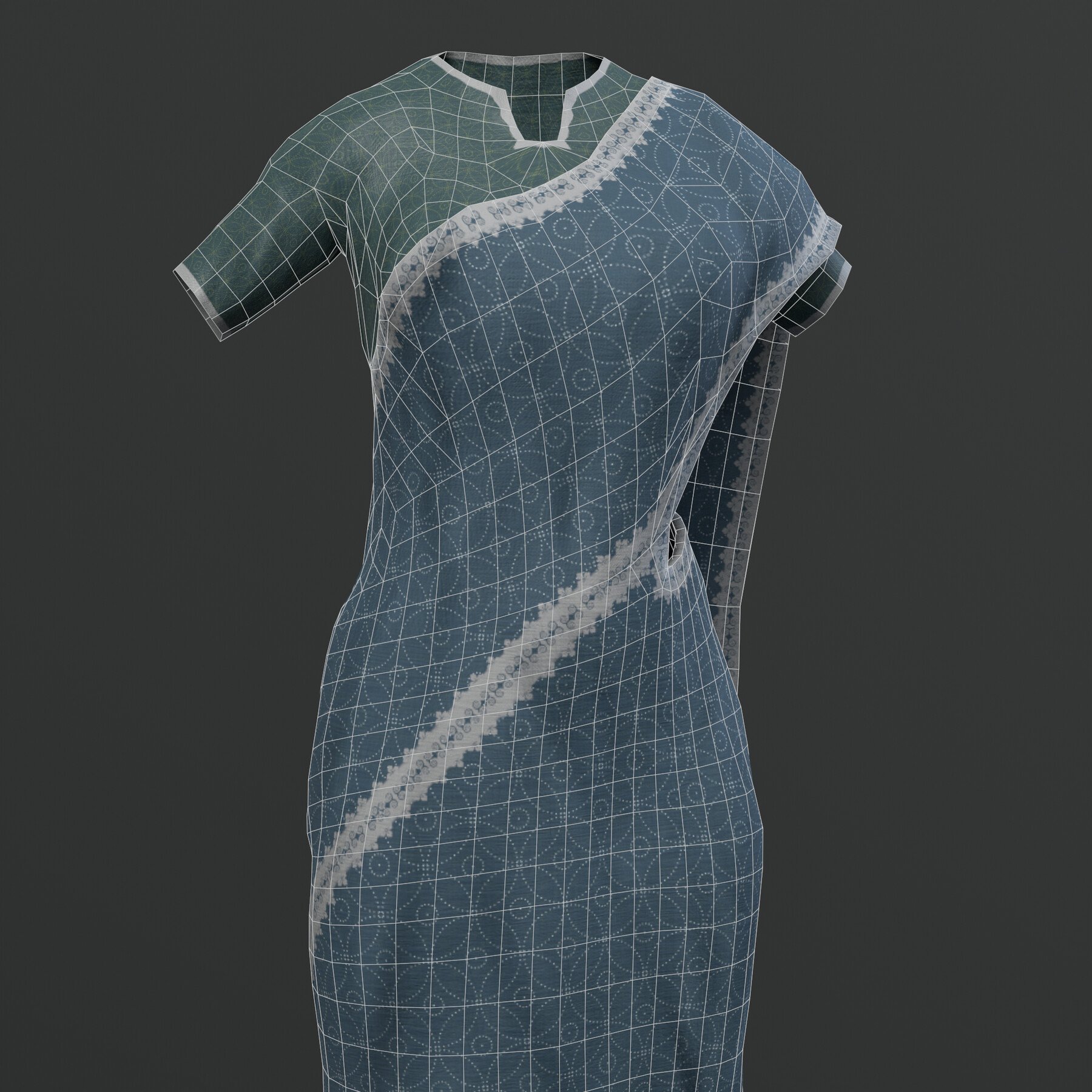 ArtStation - Low Poly Traditional Saree | Game Assets