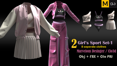 2 Girl's Sport Set-3