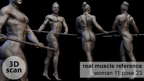3D scan real muscleanatomy Woman 11 pose 23