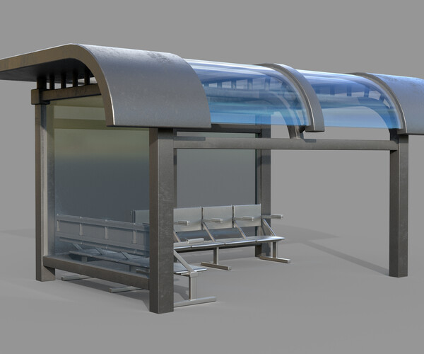 ArtStation - 13 Bus Stop Base Mesh with UVs and Textures Vol 2 | Game ...