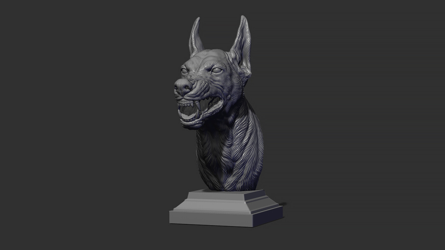 ArtStation - Doberman head grin | Resources