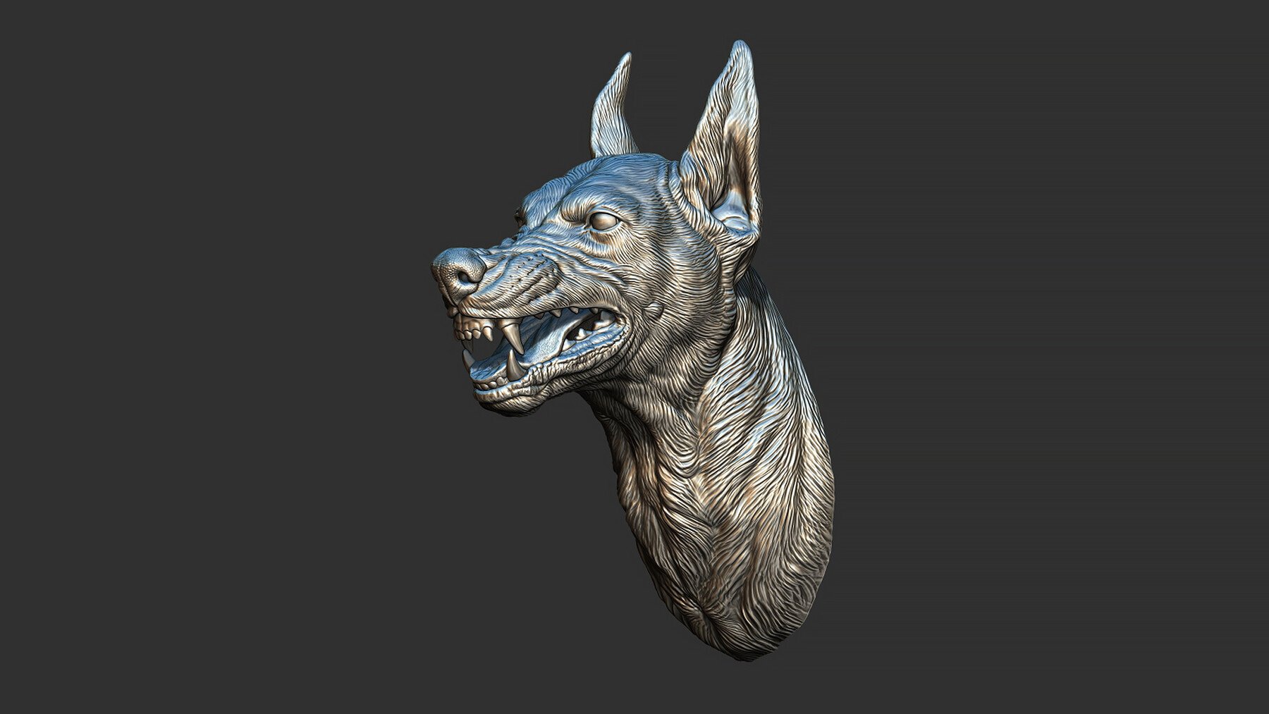 ArtStation - Doberman head grin | Resources