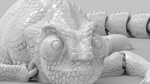 Articulated chameleon STL file for 3D printing