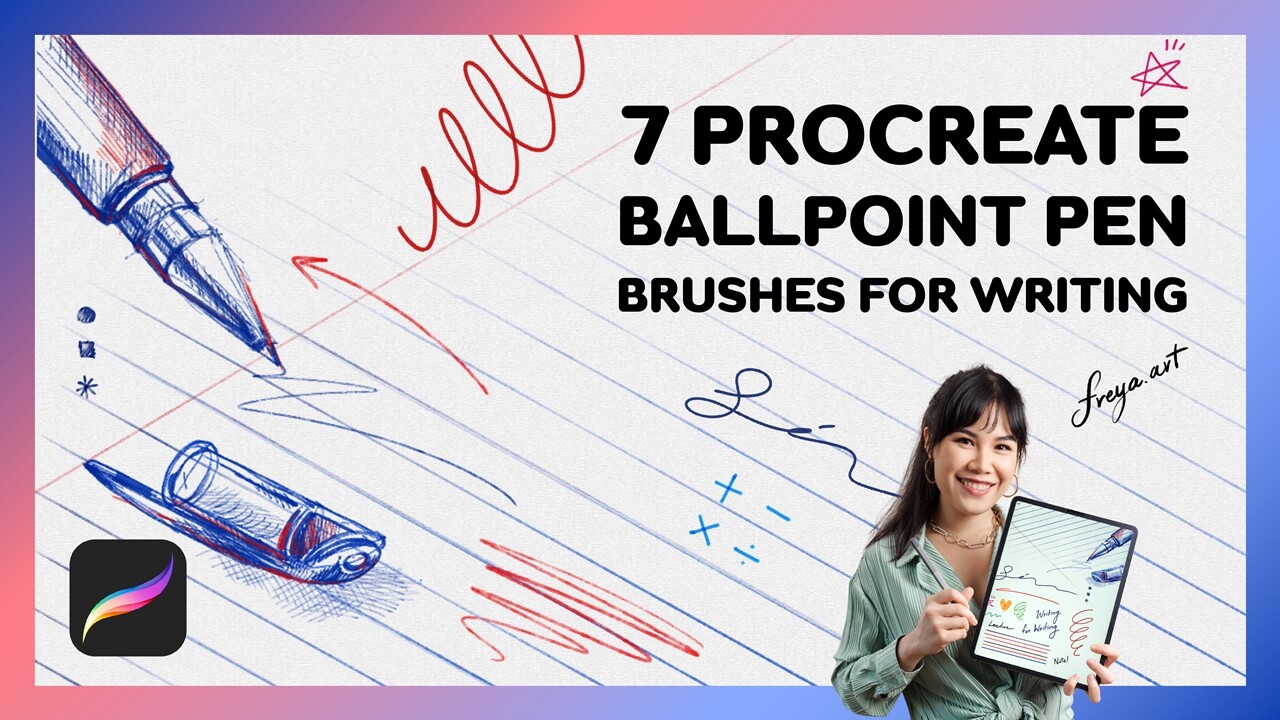 ArtStation Procreate Writing Brushes 7 Ballpoint Pens Brushes