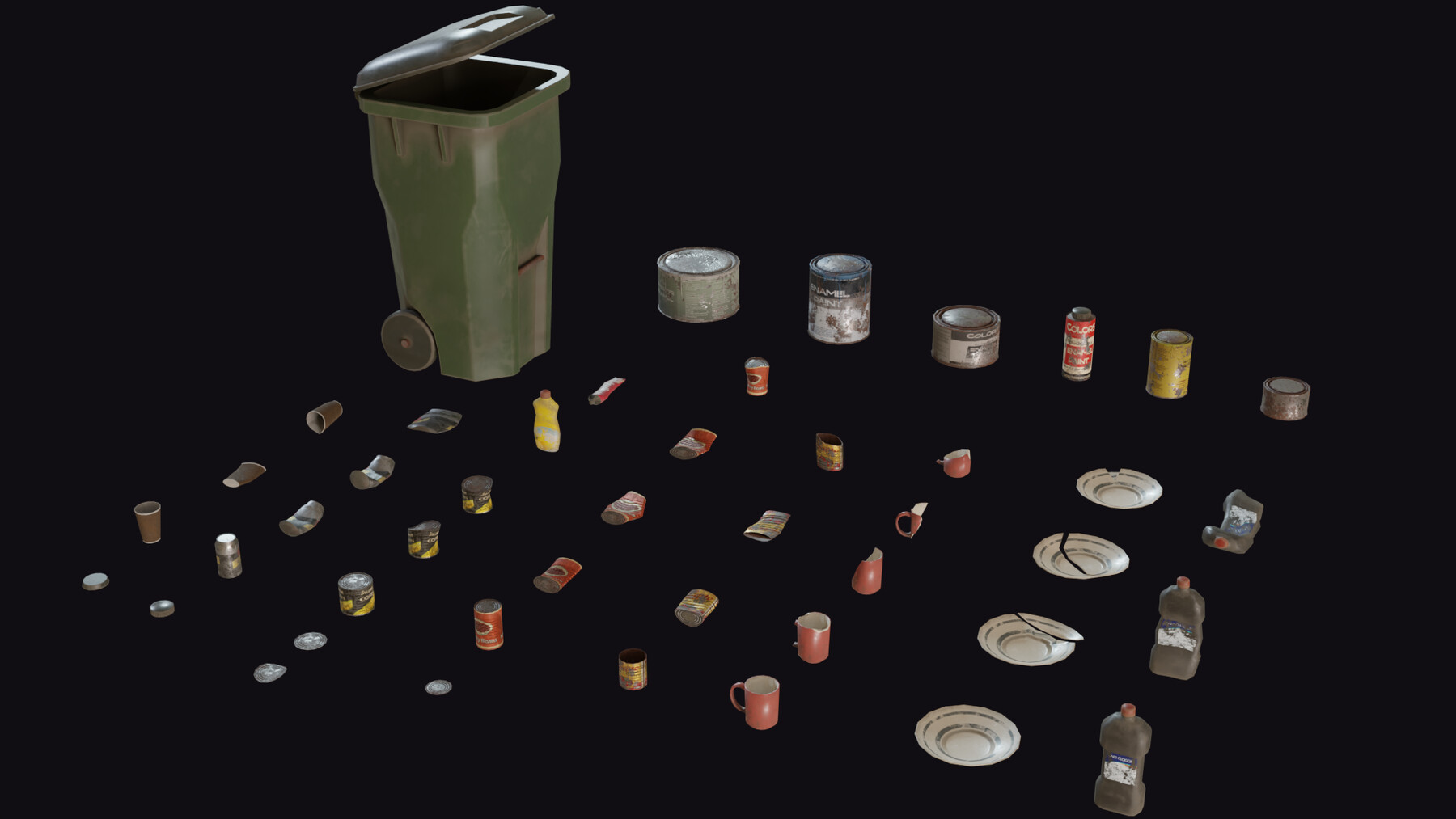 ArtStation - Street garbage bags set for