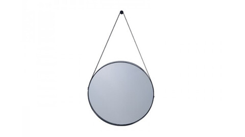 Round wall mirror with strap