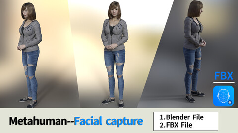 Hema- Blonde short hair woman//blendshape facial capture/Unreal Engine 4