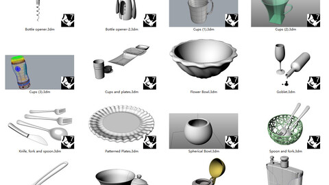 16 models of tableware