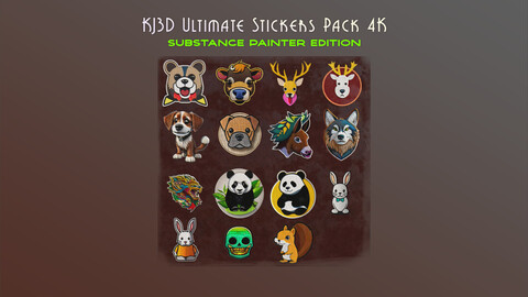 KJ3D Ultimate Stickers Pack 4K  Substance Painter