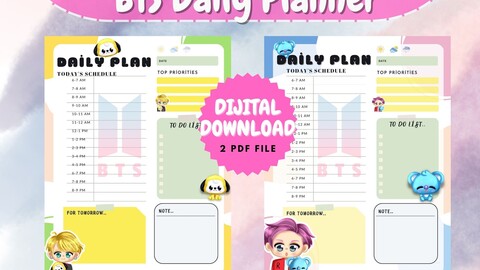 BTS Jimin and RM | Bt21 Digital Planner | Goodnotes Planner, Planner, Notability Planner, Dated Digital Planner