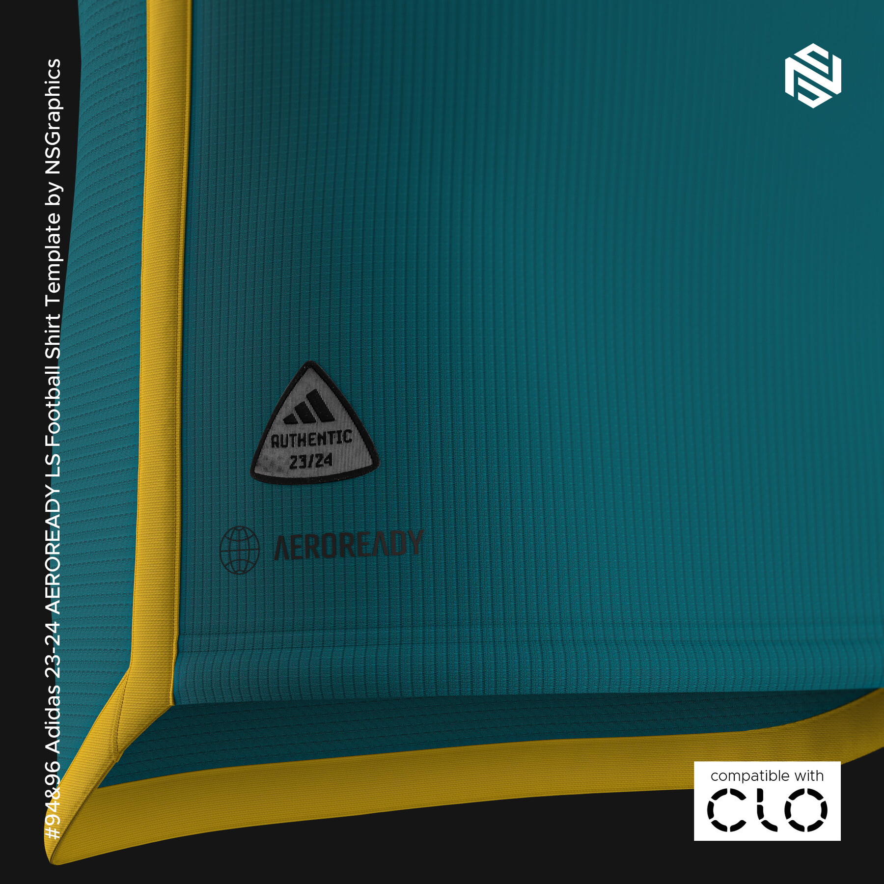 ArtStation - Adidas 23-24 AEROREADY LS Football Shirt Template for CLO 3D &  Marvelous Designer