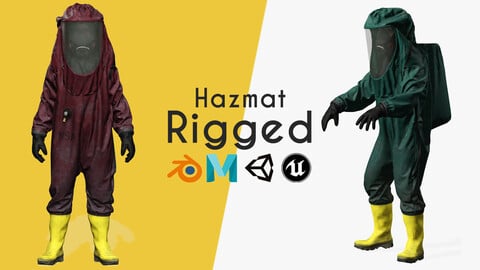 HAZMAT SUIT Chemical Nuclear 3D model Full-body Low-poly 3D model