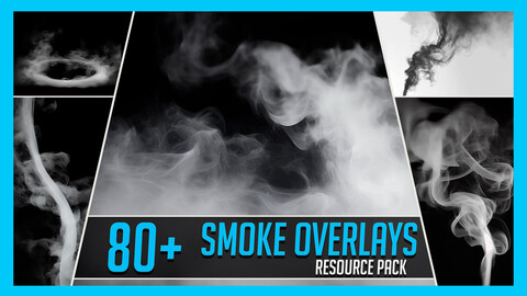 80+ Smoke, Fog, Clouds Overlay Effects Resource Pack for Photobashing in Photoshop